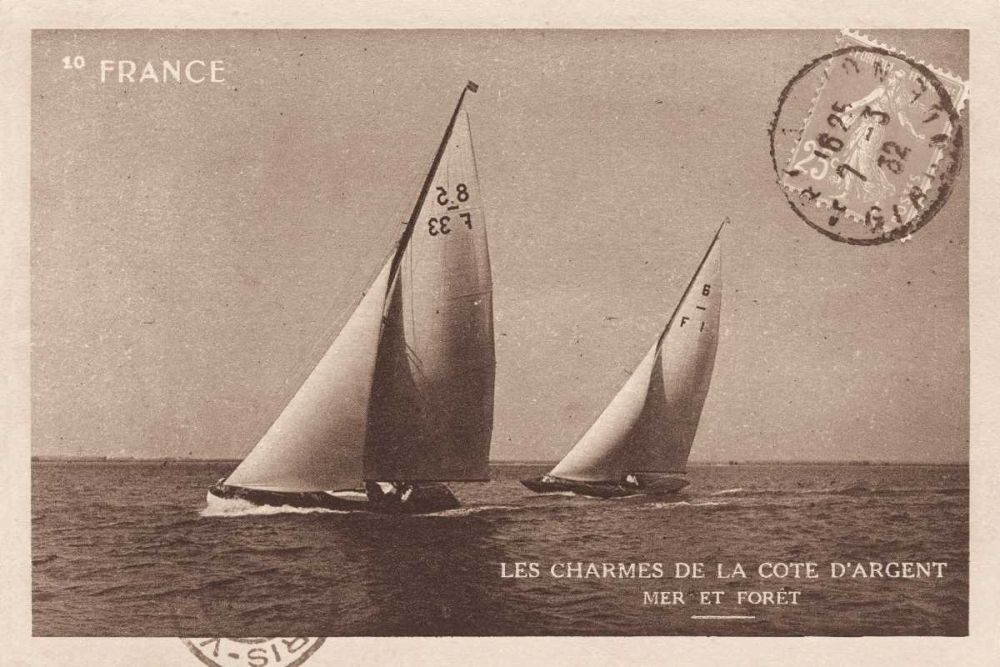 Vintage Sailing I Sepia art print by Wild Apple Portfolio for $57.95 CAD