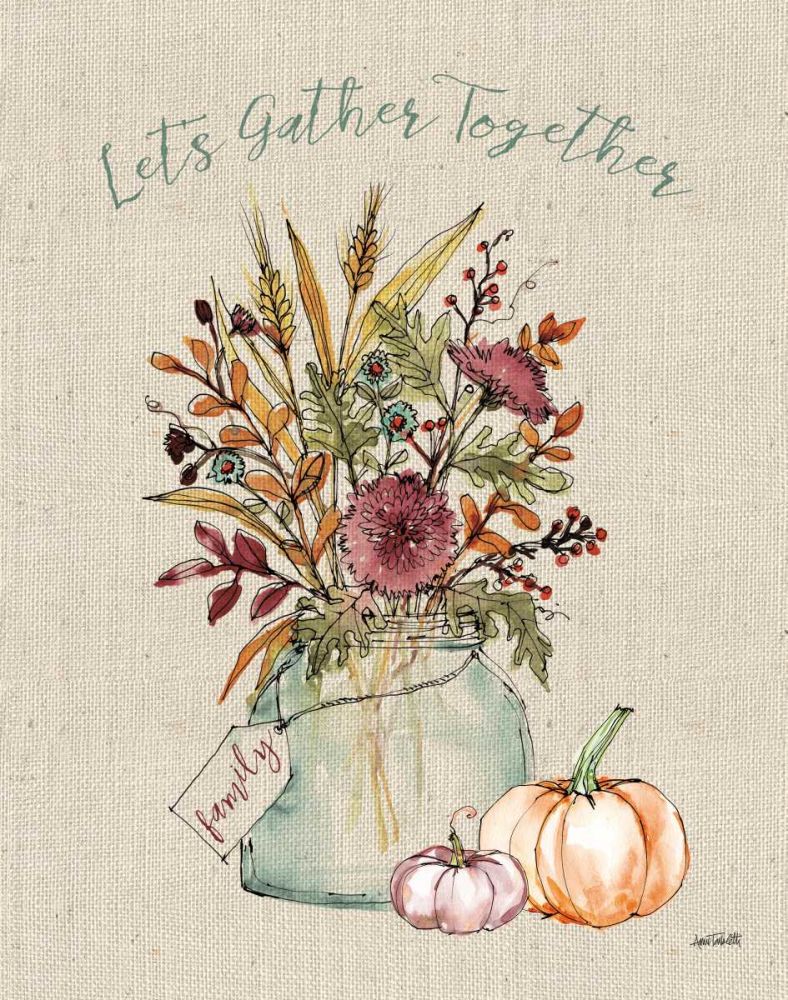 Festive Foliage III Burlap art print by Anne Tavoletti for $57.95 CAD