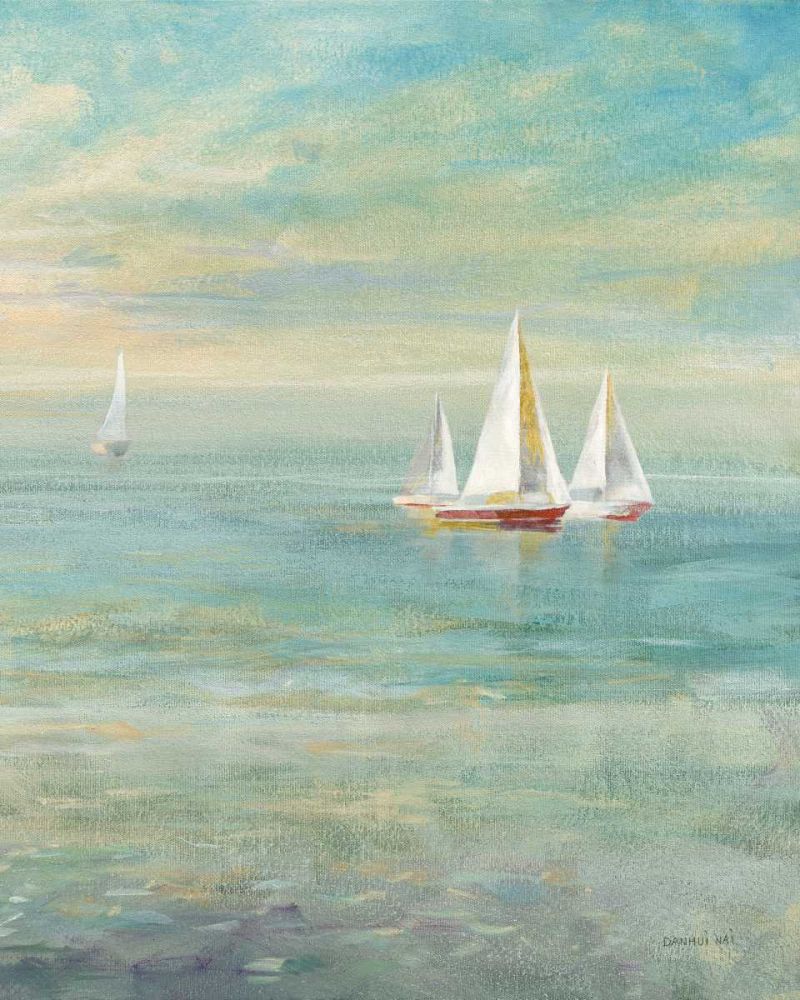 Sunrise Sailboats II Nautical art print by Danhui Nai for $57.95 CAD