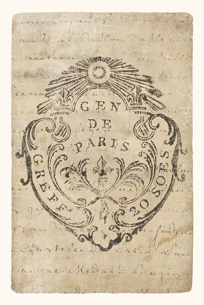 Vintage Letter Crest IIA Antique Border v3 art print by Wild Apple Portfolio for $57.95 CAD
