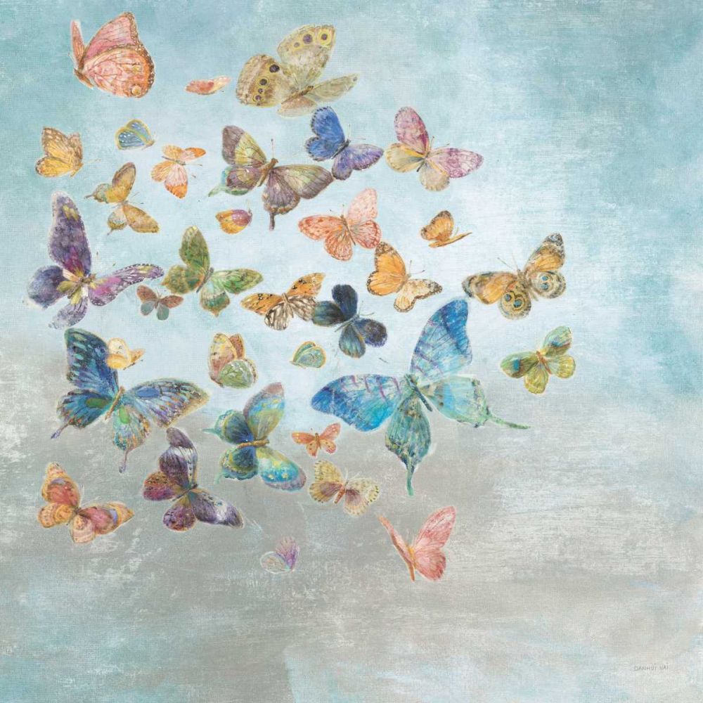 Beautiful Butterflies v3 Square art print by Danhui Nai for $57.95 CAD