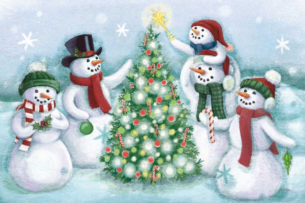 Classic Snowmen IV Dark art print by Mary Urban for $57.95 CAD