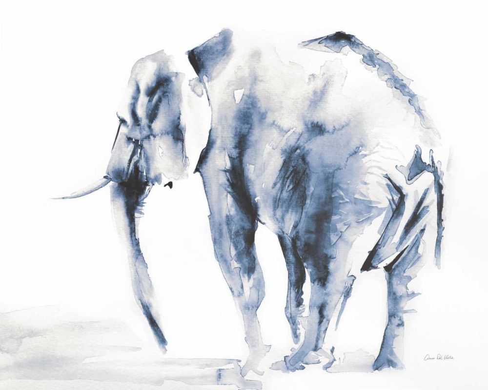 Lone Elephant Blue Gray Crop art print by Aimee Del Valle for $57.95 CAD