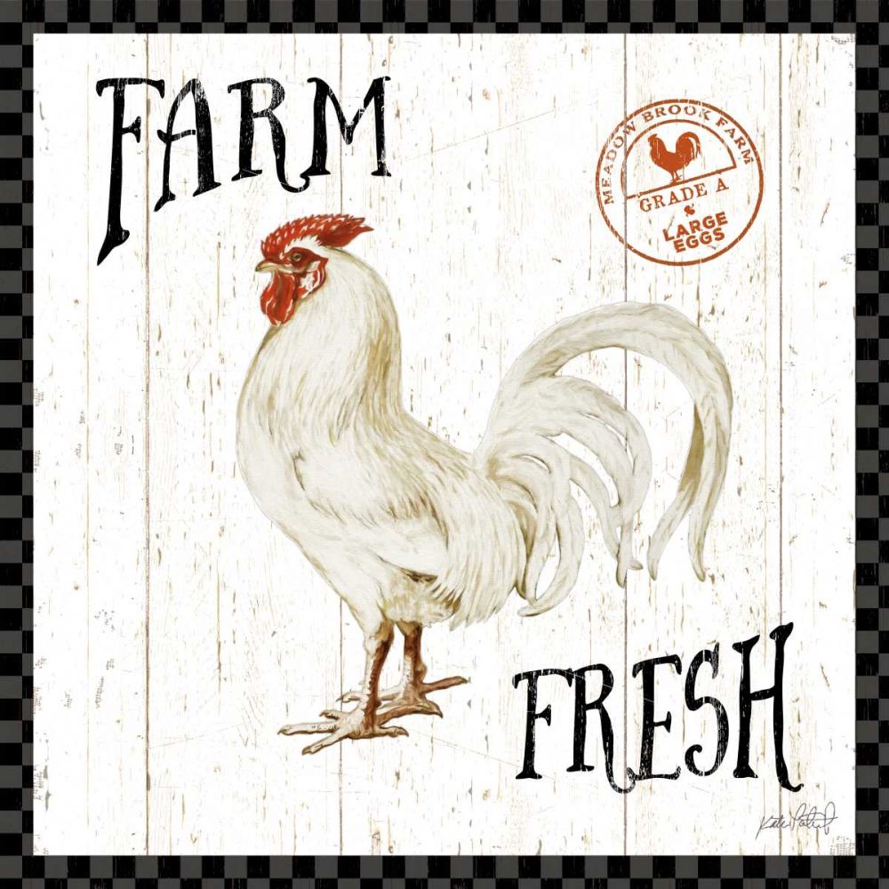 Free Range Fresh III Checker Border art print by Katie Pertiet for $57.95 CAD