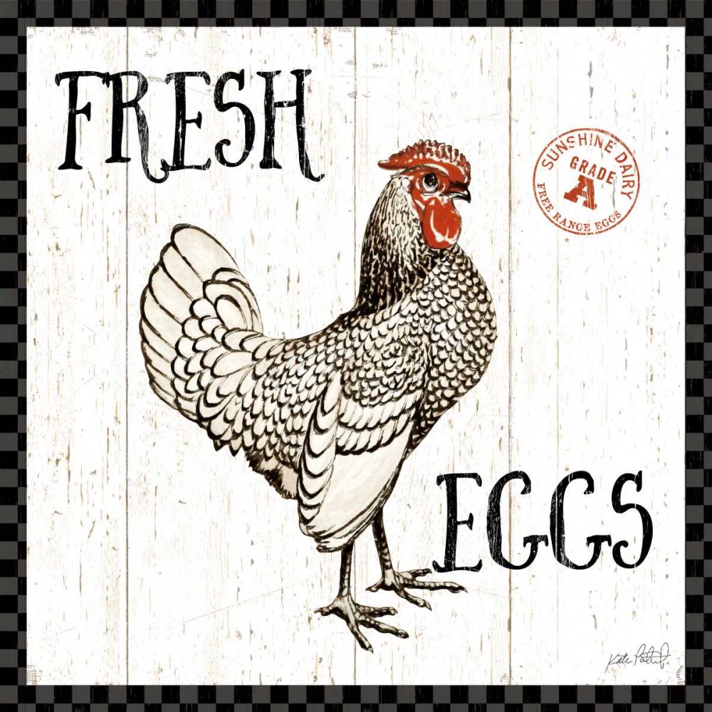 Free Range Fresh IV Checker Border art print by Katie Pertiet for $57.95 CAD