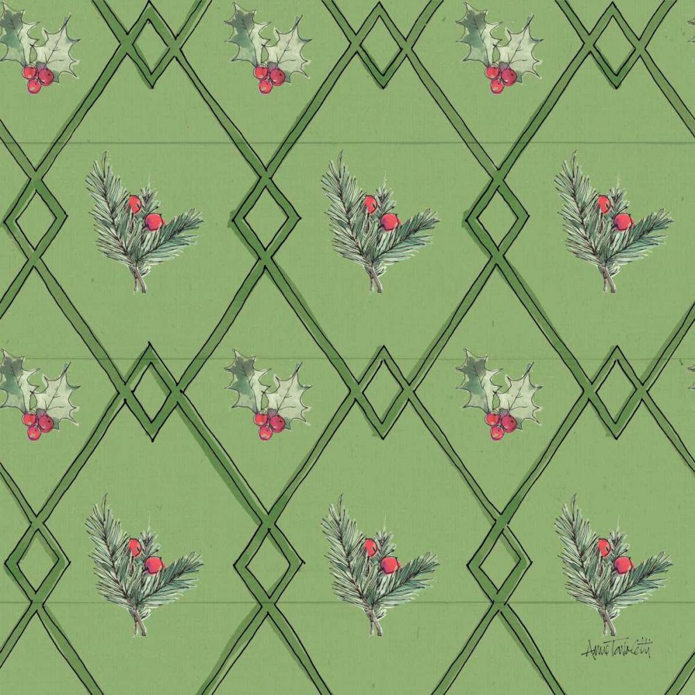 Modern Farmhouse Pattern IVD Christmas art print by Anne Tavoletti for $57.95 CAD
