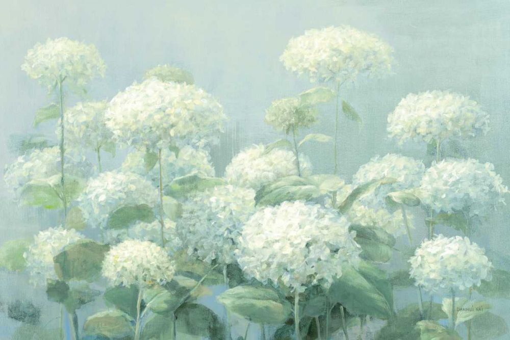 White Hydrangea Garden Sage Crop art print by Danhui Nai for $57.95 CAD