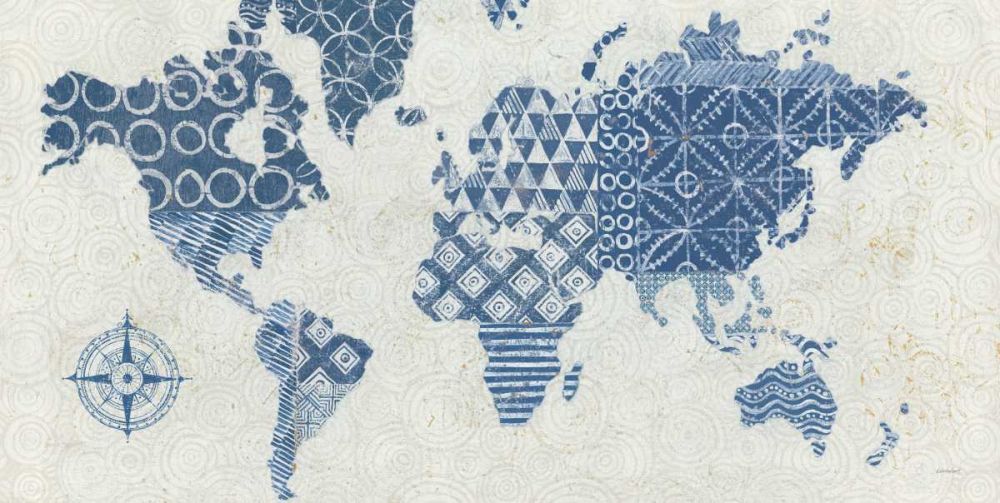 Indigo Gild Map Maki - No Border art print by Kathrine Lovell for $57.95 CAD