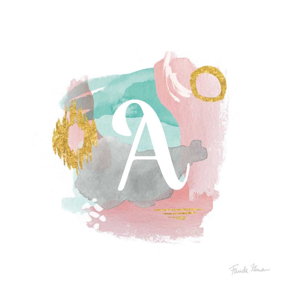 Abstract Monogram A art print by Farida Zaman for $57.95 CAD