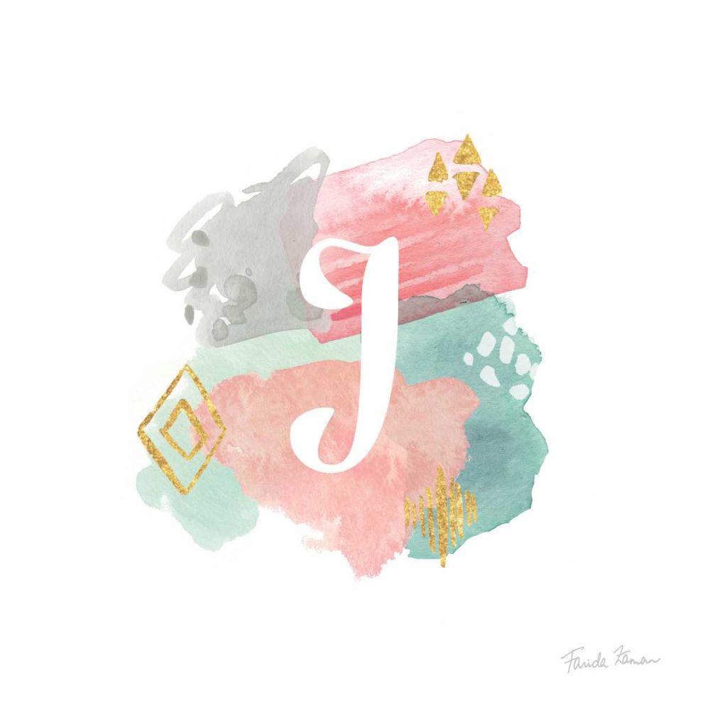 Abstract Monogram J art print by Farida Zaman for $57.95 CAD