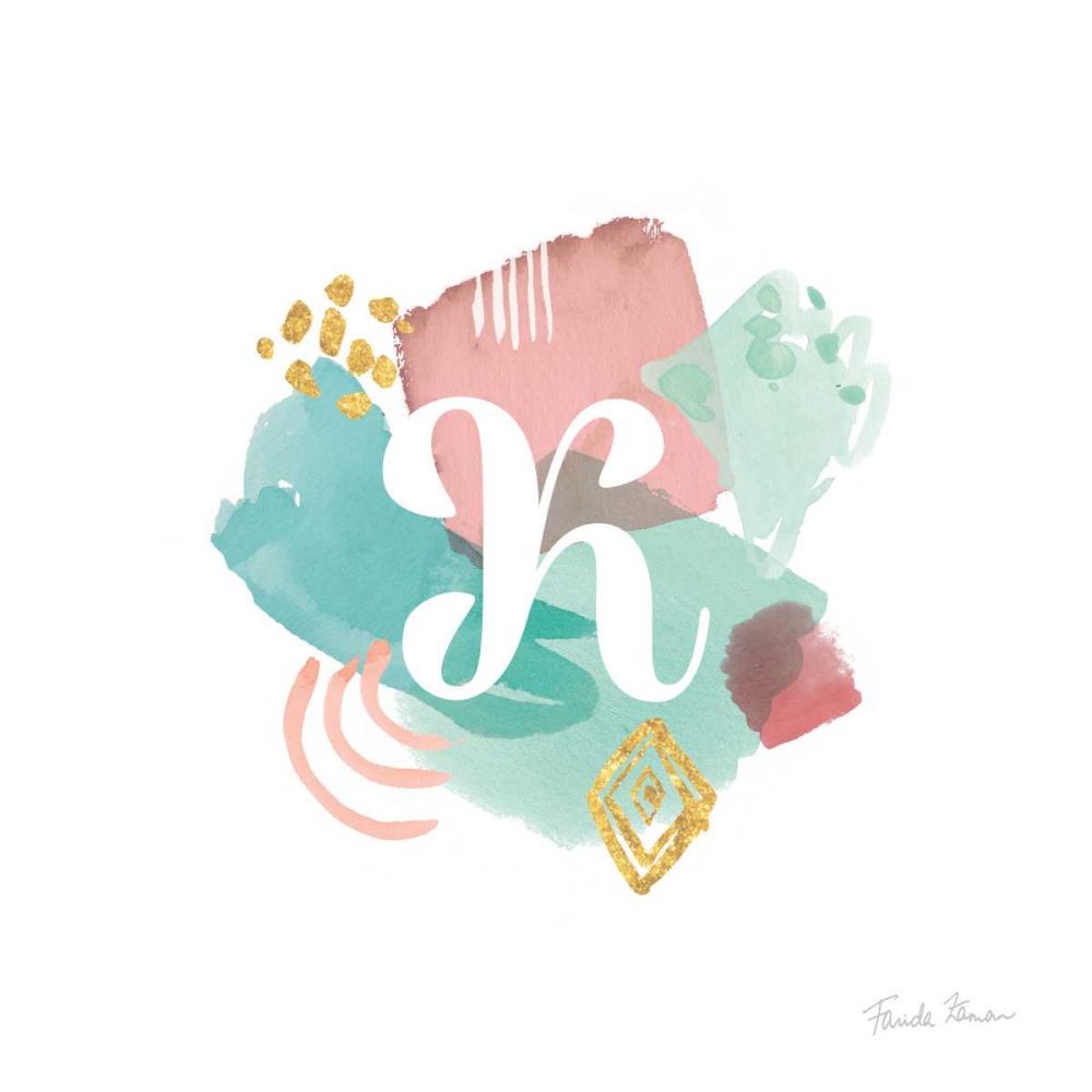 Abstract Monogram K art print by Farida Zaman for $57.95 CAD