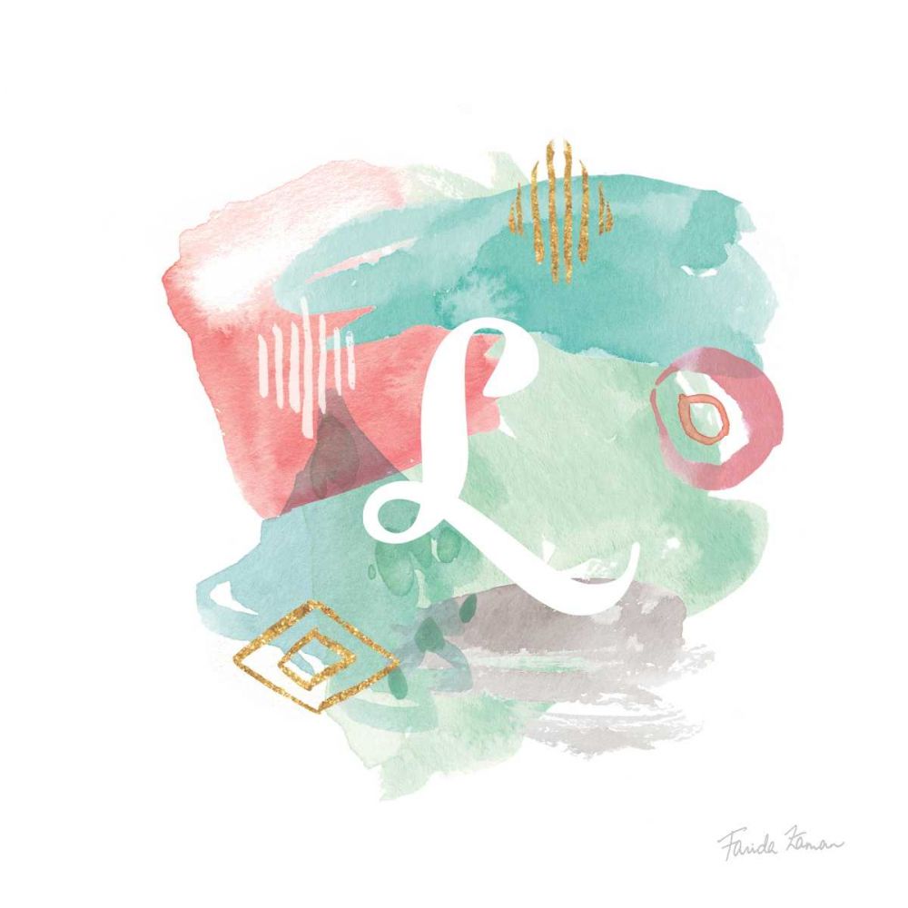 Abstract Monogram L art print by Farida Zaman for $57.95 CAD