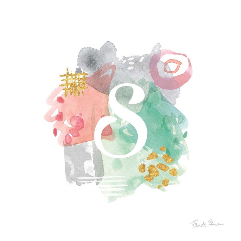 Abstract Monogram S art print by Farida Zaman for $57.95 CAD