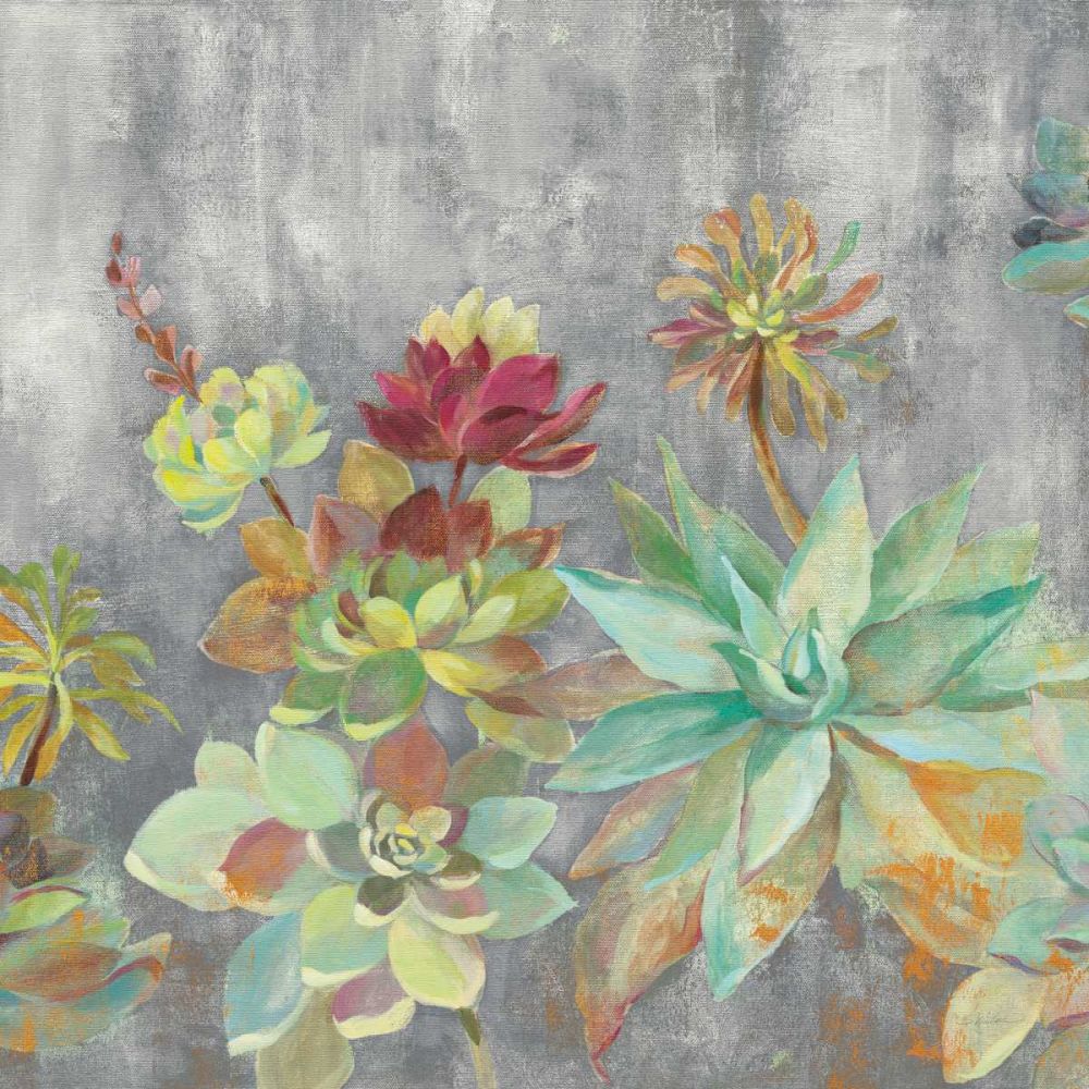 Succulent Garden Gray Crop art print by Silvia Vassileva for $57.95 CAD