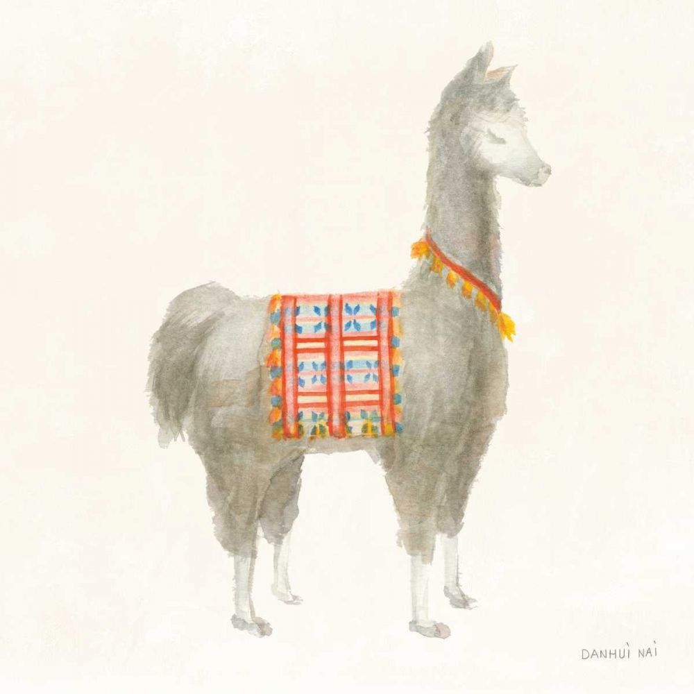 Festive Llama I art print by Danhui Nai for $57.95 CAD