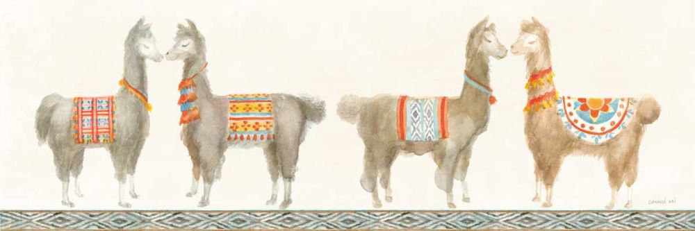 Festive Llama V art print by Danhui Nai for $57.95 CAD