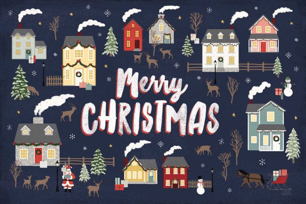 Christmas Village I art print by Laura Marshall for $57.95 CAD