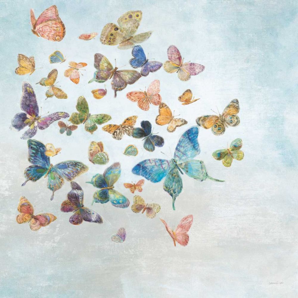 Beautiful Butterflies v3 Sq Light art print by Danhui Nai for $57.95 CAD