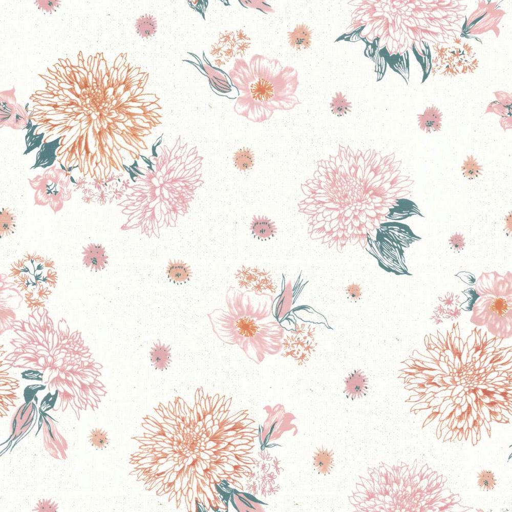 Flowers on White Contemporary Bright Pattern IV art print by Wild Apple Portfolio for $57.95 CAD