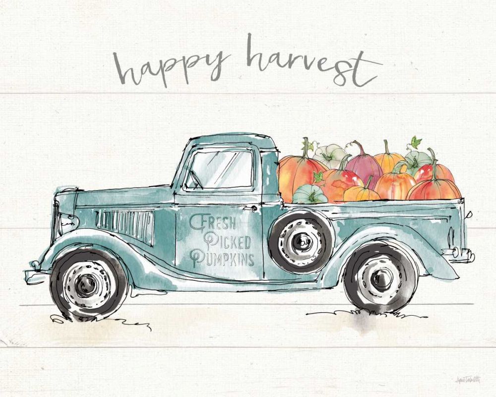 Modern Farmhouse VIII Blue Truck art print by Anne Tavoletti for $57.95 CAD