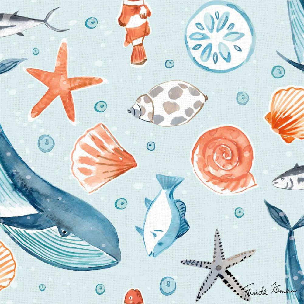 Whale Tale Pattern IB art print by Farida Zaman for $57.95 CAD
