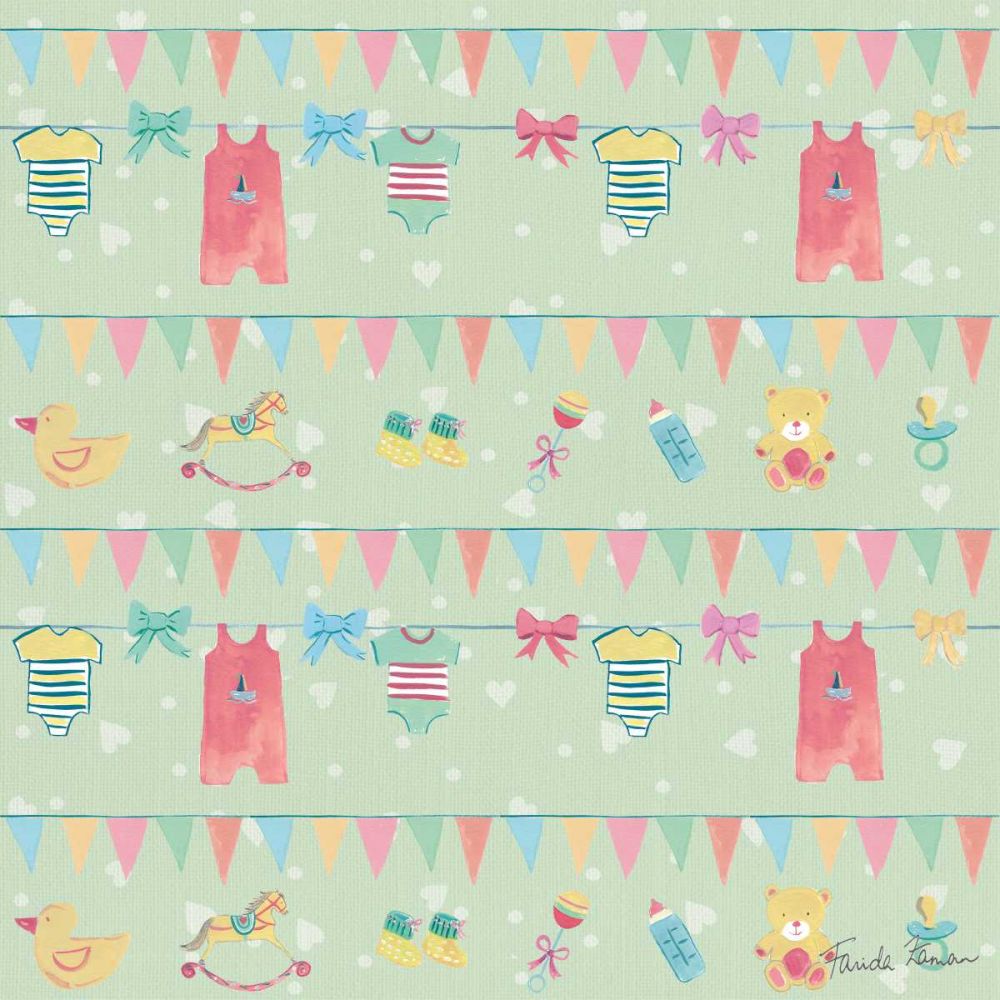 Happy Baby Pattern VIID art print by Farida Zaman for $57.95 CAD