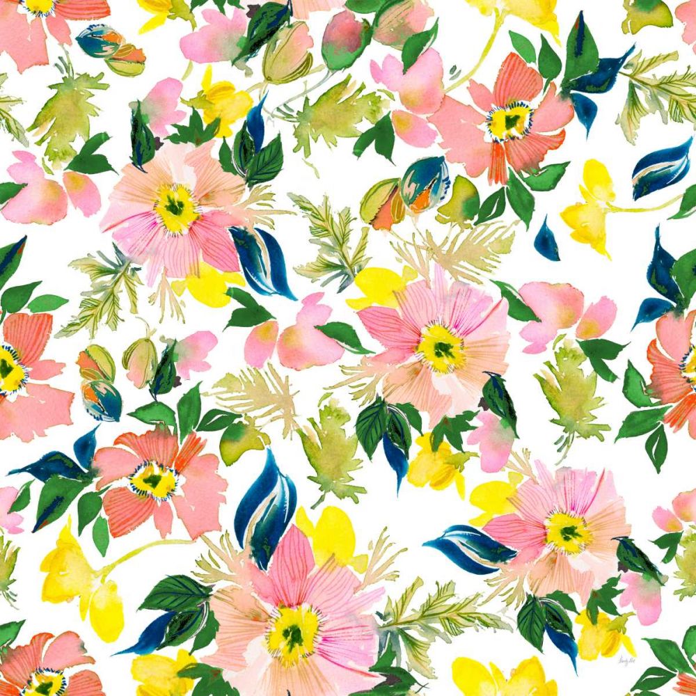Poppies Peach Pattern art print by Kristy Rice for $57.95 CAD