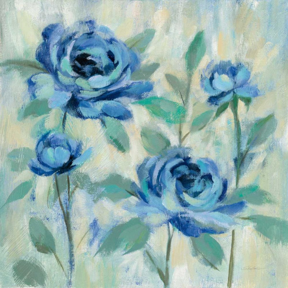 Brushy Blue Flowers I art print by Silvia Vassileva for $57.95 CAD