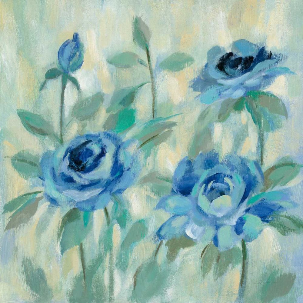 Brushy Blue Flowers II art print by Silvia Vassileva for $57.95 CAD