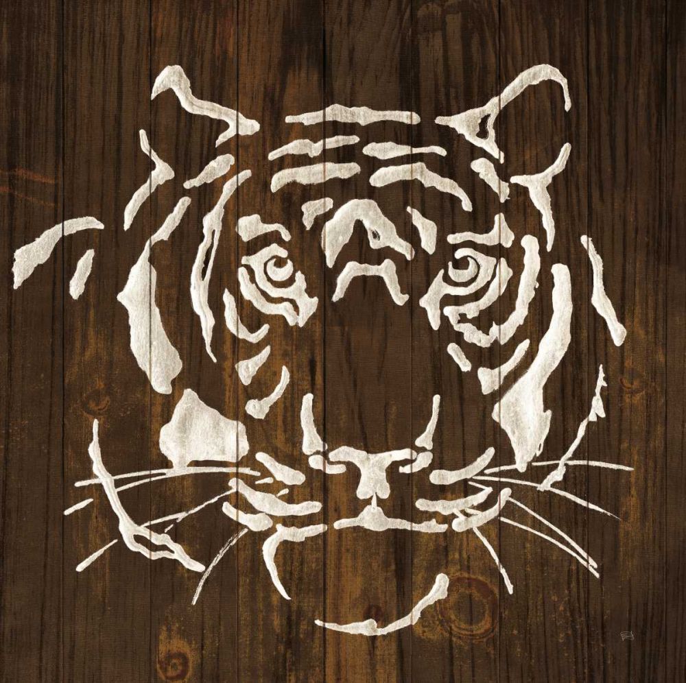 White Tiger on Dark Wood art print by Chris Paschke for $57.95 CAD