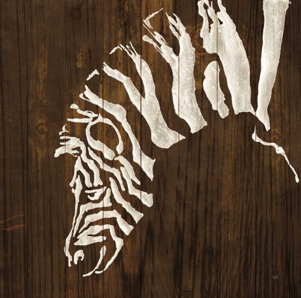 White Zebra on Dark Wood art print by Chris Paschke for $57.95 CAD