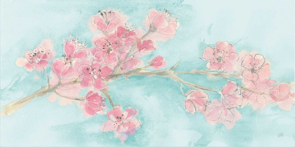 Cherry Blossom I Teal art print by Chris Paschke for $57.95 CAD