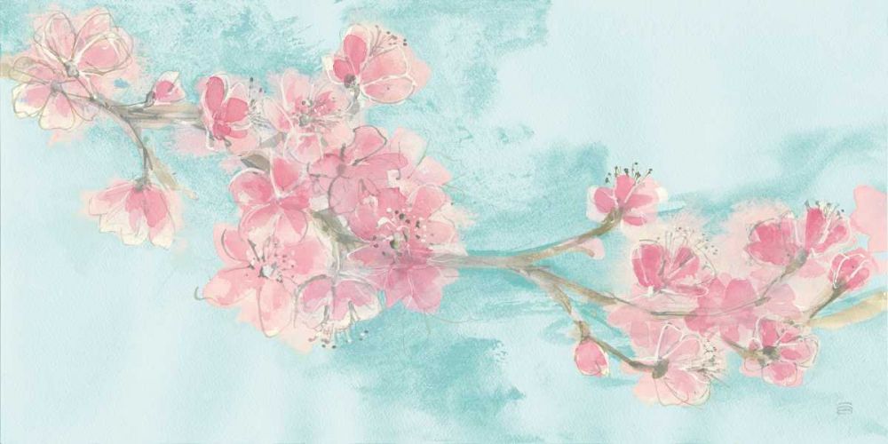Cherry Blossom II Teal art print by Chris Paschke for $57.95 CAD
