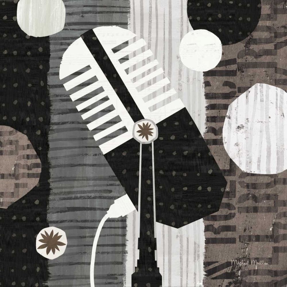 Rock N Roll Mic Neutral art print by Michael Mullan for $57.95 CAD