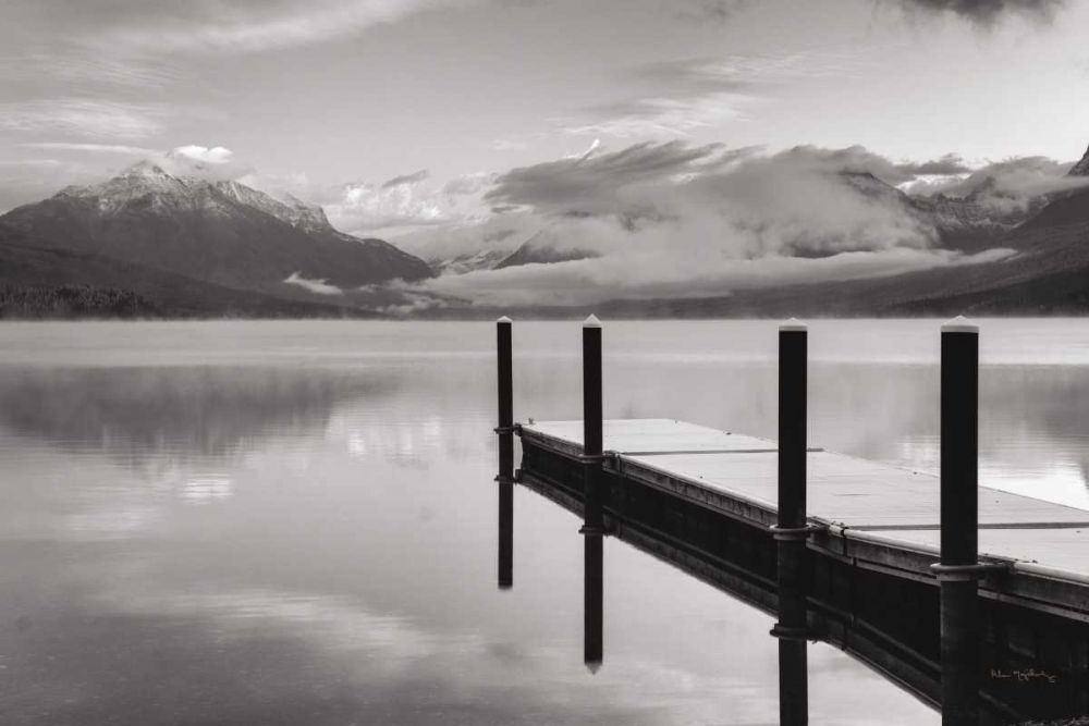 Lake McDonald Dock BW art print by Alan Majchrowicz for $57.95 CAD