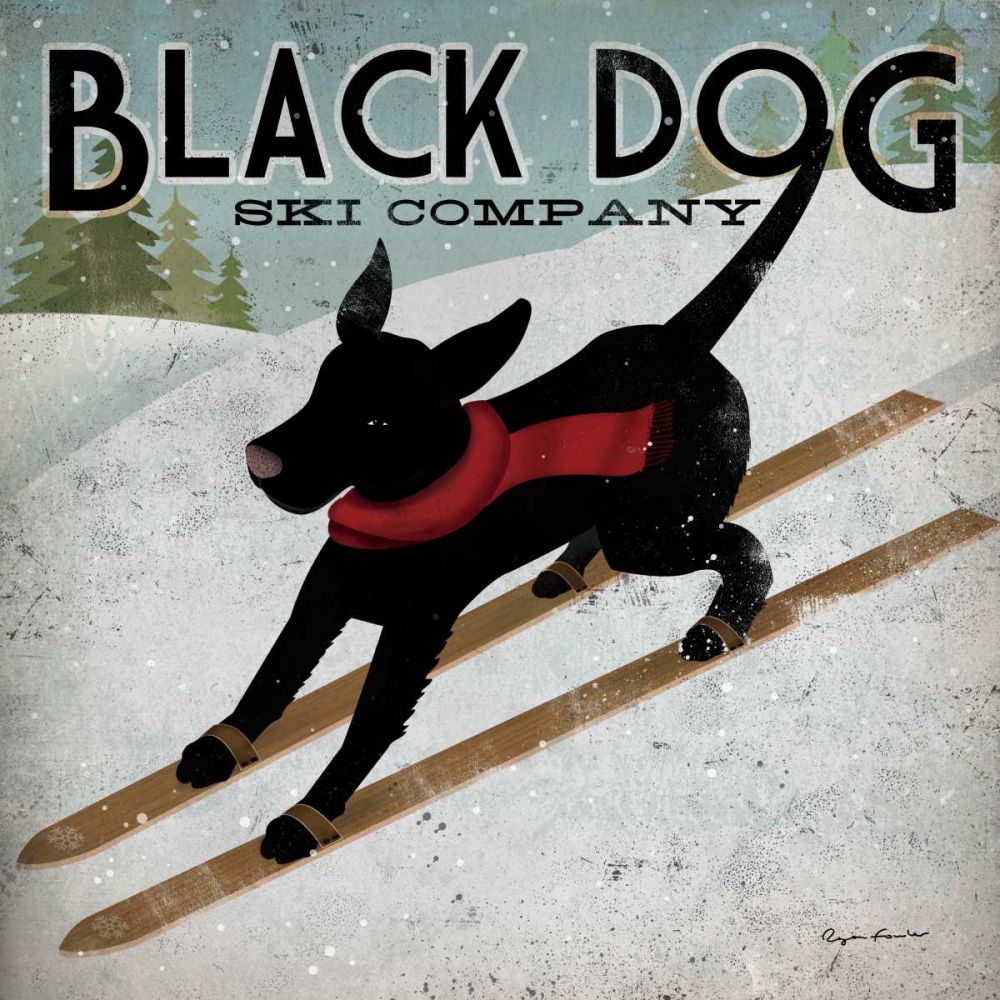 Black Dog Ski art print by Ryan Fowler for $57.95 CAD