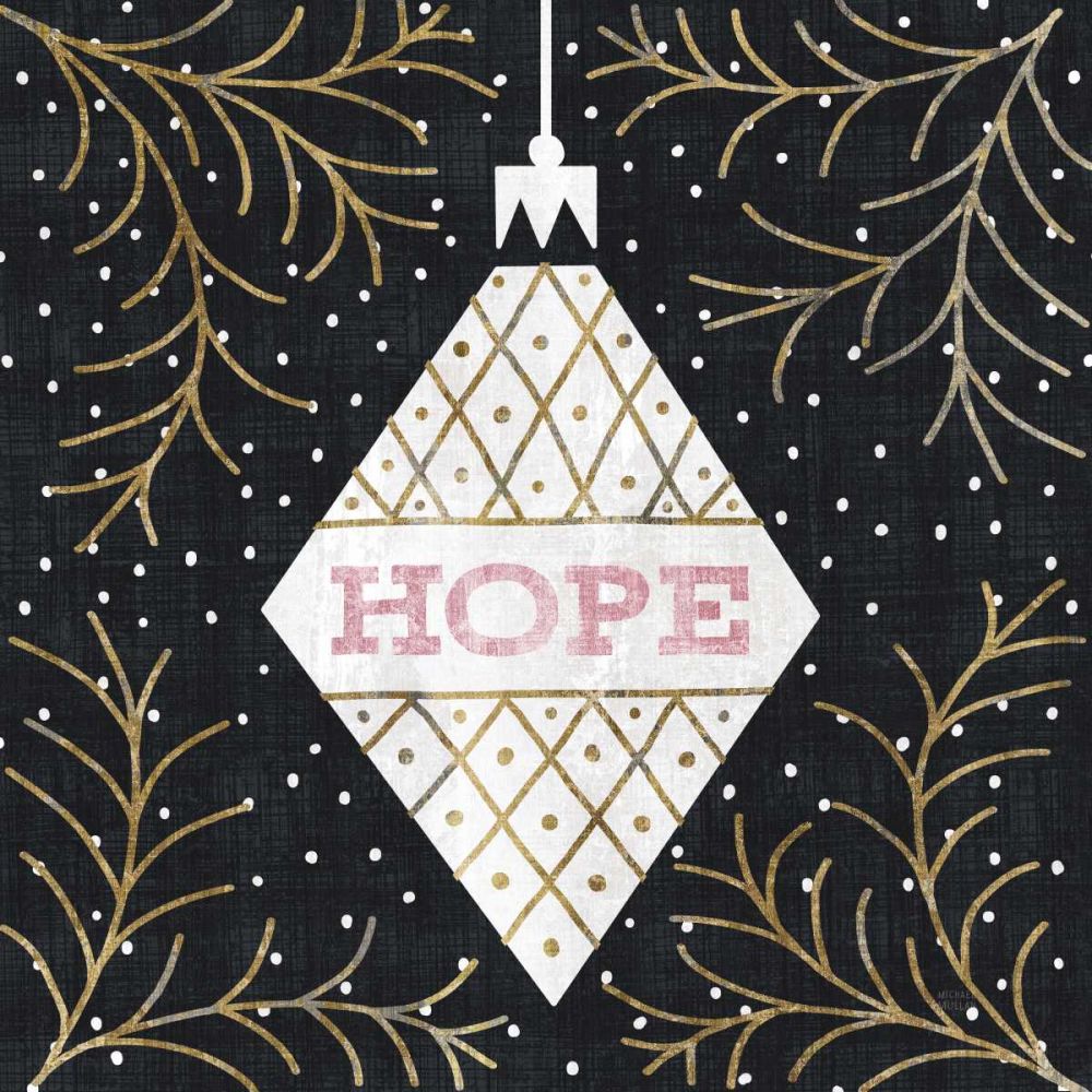 Jolly Holiday Ornaments Hope Metallic art print by Michael Mullan for $57.95 CAD