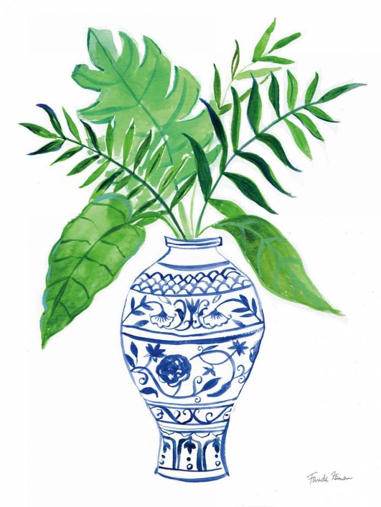 Elegant Chinoiserie I White art print by Farida Zaman for $57.95 CAD