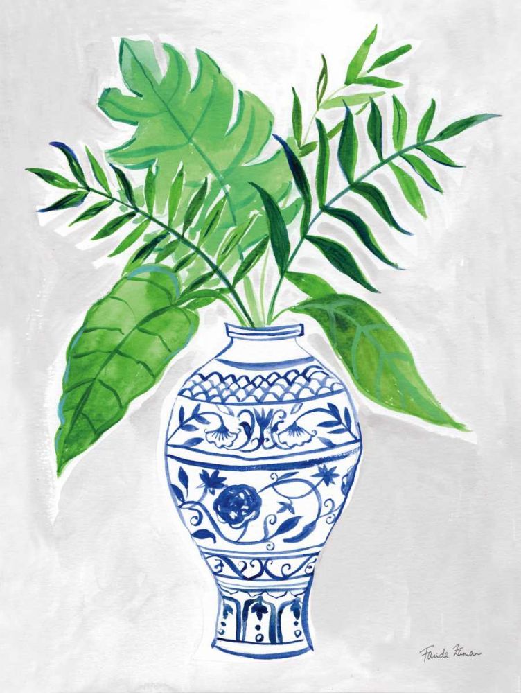 Elegant Chinoiserie I Gray art print by Farida Zaman for $57.95 CAD
