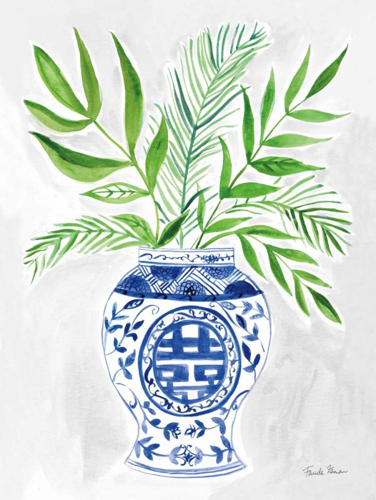 Elegant Chinoiserie II Gray art print by Farida Zaman for $57.95 CAD