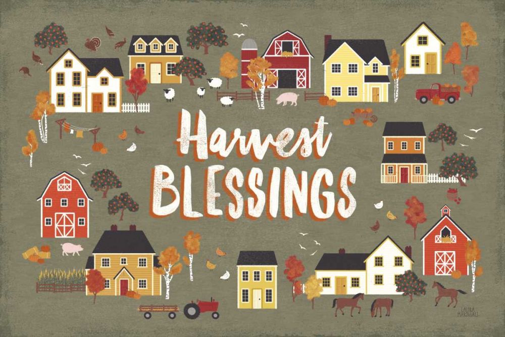 Harvest Village I art print by Laura Marshall for $57.95 CAD