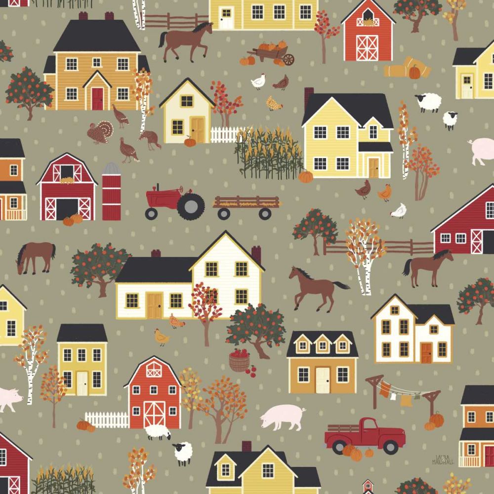 Harvest Village Pattern I art print by Laura Marshall for $57.95 CAD
