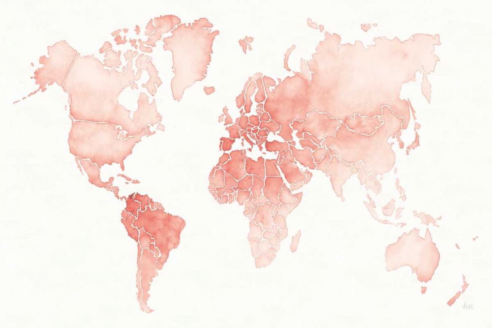 Watercolor Wanderlust Coral art print by Laura Marshall for $57.95 CAD