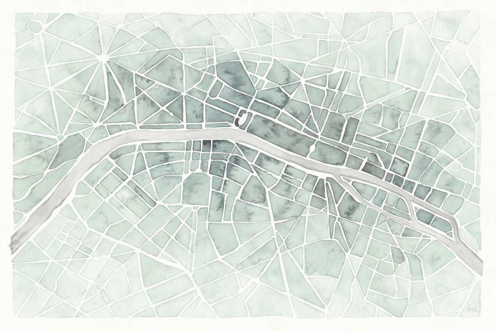 Watercolor Wanderlust Paris Mint art print by Laura Marshall for $57.95 CAD
