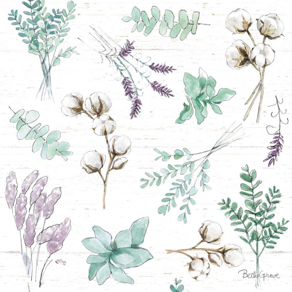 Farmhouse Cotton Pattern I art print by Beth Grove for $57.95 CAD