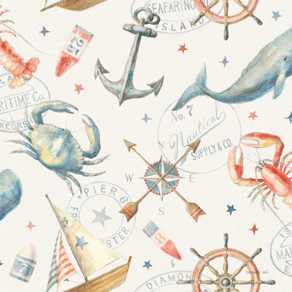 Floursack Nautical Pattern I art print by Danhui Nai for $57.95 CAD