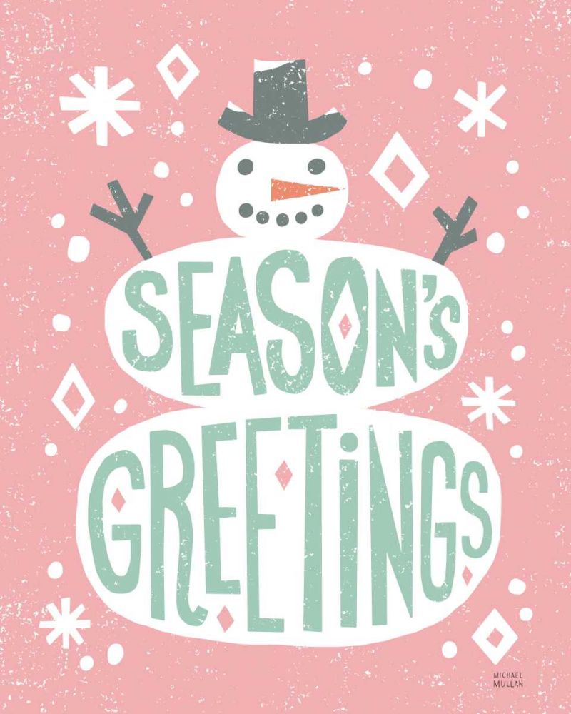 Christmas Whimsy Snowman Vintage art print by Michael Mullan for $57.95 CAD