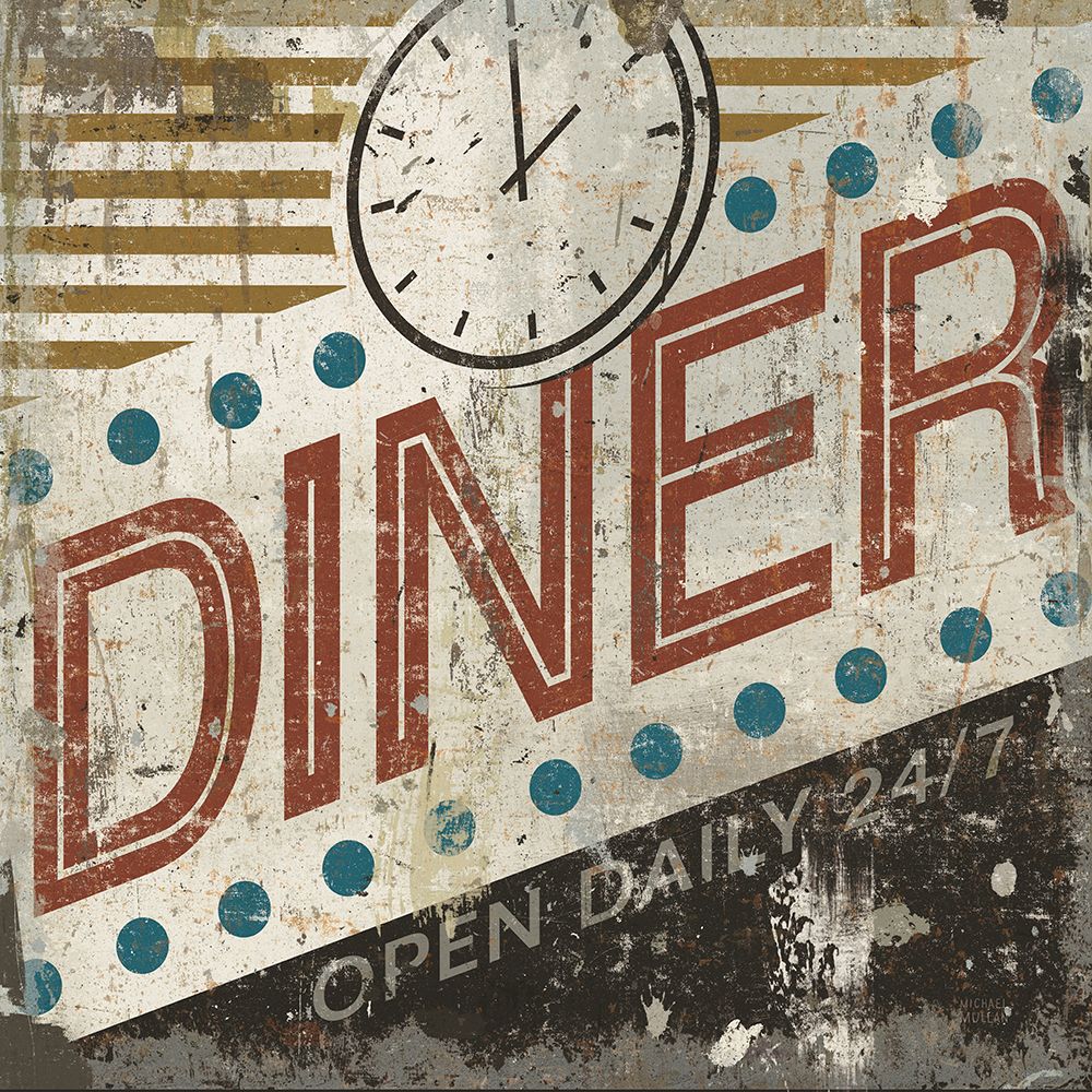 Vintage Diner Sign art print by Michael Mullan for $57.95 CAD
