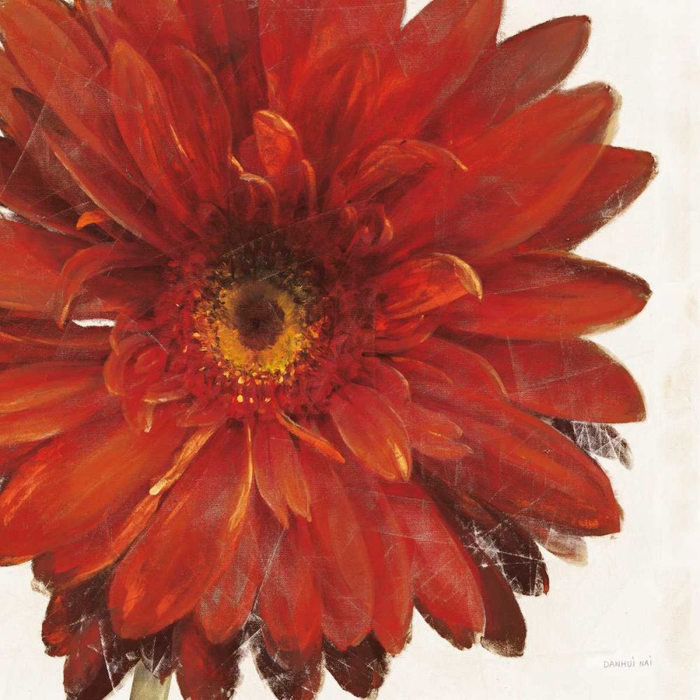 Vivid Daisy Dark Red Crop art print by Danhui Nai for $57.95 CAD