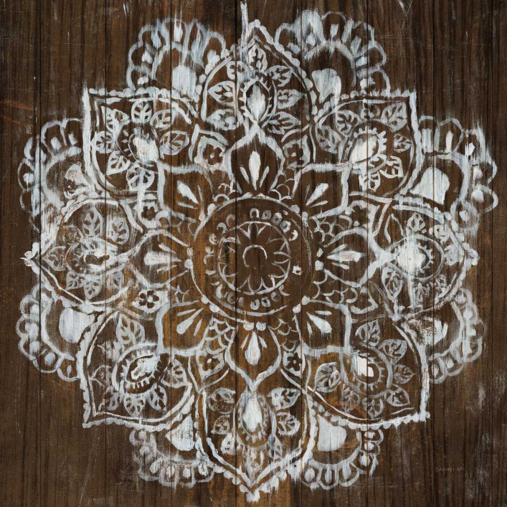 Mandala on Dark Wood art print by Danhui Nai for $57.95 CAD